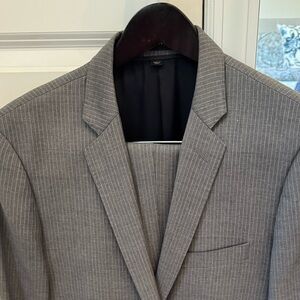 J.Crew Slim Fit Ludlow Suit - Grey/White Pinstripe